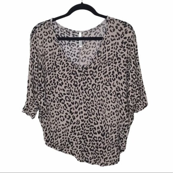 DNA Couture Leopard Animal Print Blouse Medium - Picture 1 of 8